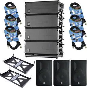 (4) DAS Event 208A Dual 8 Powered Line Array Speaker, (2) DAS AX-EV208, (3) PSG AUDIO Cobra 112, (6) XLR Cables Bundle