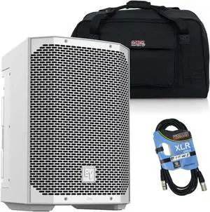 Electro-Voice Everse 8 Battery Speaker (White), Gator TOTE12, XLR Cable Bundle