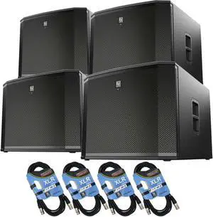 (4) Electro-Voice ETX-18SP Subwoofers, (4) XLR Cables Bundle