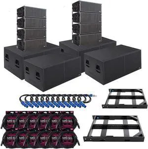 (8)Pro DG GTA 2X10 LA (Powered), (2) Bumper, (4)Pro DG GTA 218 B (Powered), (12) Powercon Cable, (12) ErnieBall XLR Bundle