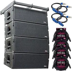 (4) Pro DG Systems GTA 2X10 LA (Powered), (1) Bumper, (4) Powercon Link Cables, (4) ErnieBall XLR Bundle