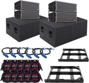 (4) Pro DG GTA 2X10 LA (Powered), (2) Bumper, (2) Pro DG GTA 218 B (Powered), (6) Powercon Cable, (10) ErnieBall XLR Bundle