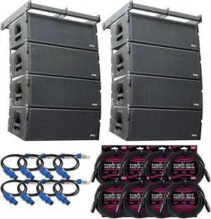 (8) Pro DG Systems GTA 2X10 LA (Powered), (2) Bumper, (8) ErnieBall XLR, (8) Powercon Link Cable Bundle
