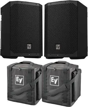 (2) Electro-Voice Everse 8 Battery Speaker, (2) Electro-Voice Padded Tote Bundle