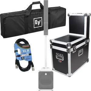 Electro-Voice Evolve 50M Powered Speaker  White (Top Cover Included), ProX X-EV-EVOLVE50X1W, XLR Cable Bundle