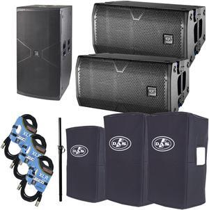 (2) Das Vantec 20A, Vantec 218A, (2) CVR-VANTEC20, CVR-VANTEC 218A, (3) XLR Cables, On Stage Pole Bundle