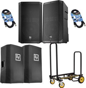 (2) Electro-Voice ELX200-12P, (2) ELX200-12P Covers, (1) Rock-N-Roller Cart, (2) XLR Cables Bundle