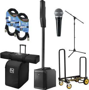 Electro-Voice EVOLVE 30M  Carrying and Rolling Bag  Rock-N-Roller R2RT  Mic Stand  PG48 Mic  (2) XLR Cables