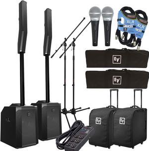 ELECTRO-VOICE EVOLVE 50 COLUMN SPEAKER SYSTEM  BLACK COMPLETE AUDIO BUNDLE