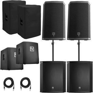 (2) Electro-Voice ZLX-12BT 12 Powered Bluetooth Loudspeakers and Subwoofer Package