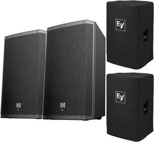 (2) Electro-Voice ZLX-12BT 12 Powered Bluetooth Loudspeakers with Covers Package