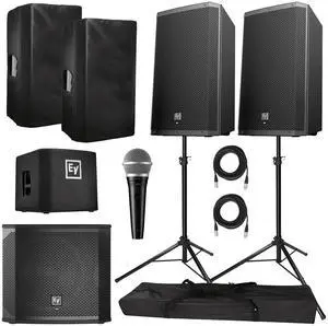 Electro-Voice ZLX-15BT Active 15 Bluetooth Speaker and Subwoofer Package