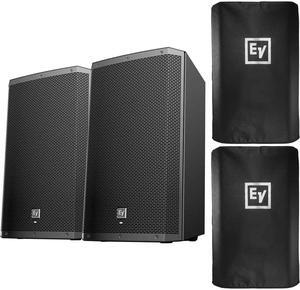 (2) Electro-Voice ZLX-15BT 15 Powered Bluetooth Loudspeakers with Covers Package