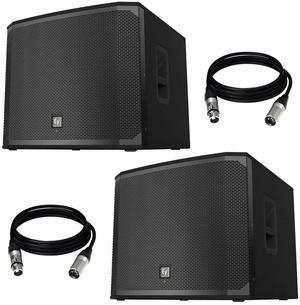(2) Electro-Voice EKX-18SP 18 Powered Subwoofer and Cables Package