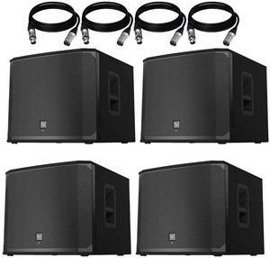 (4) Electro-Voice EKX-18SP 18 Powered Subwoofer and Cables Package