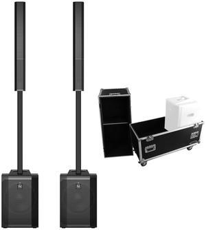 2 ELECTRO-VOICE EVOLVE 50 + Rolling Flight Case Bundle