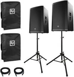 (2) Electro-Voice ETX-15P 15 2-Way Powered Speakers Package
