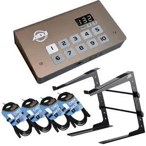 American DJ myDMX 5 Lighting Control Software, Laptop Stand, (4) DMX Cables Bundle