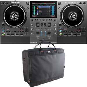 Numark Mixstream Pro Go Battery-Powered Standalone DJ Controller, Gator G-MIXERBAG-2519 Bundle
