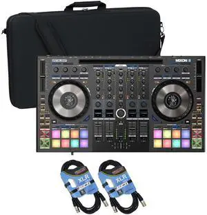 Reloop Mixon 8 Pro 4-channel DJ Controller, Gator GU-EVA-2816, (2) XLR Cables Bundle