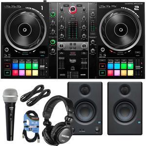 Hercules DJControl Inpulse 500 2-channel DJ Controller, Presonus Eris3.5, Tascam TH02, (2) 1/4 Cables, SV100 Mic, XLR Cable Bundle