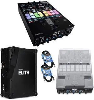 Reloop Elite Two Channel Serato Mixer, Reloop Elite Case, Decksaver, (2) XLR Cables Bundle