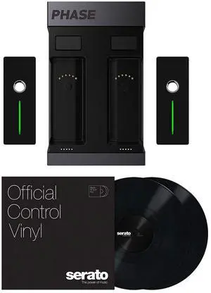MWM Phase Essential Wireless DVS Controller, Serato Control Vinyl Black, 12 Pair Bundle