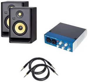 KRK ROKIT 5 G4 5 Pair  PreSonus AudioBox USB 96  1/4 Cables (2)