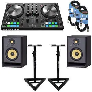 Native Instruments TRAKTOR KONTROL S3 + KRK ROKIT RP5 G4 (PAIR) + MONITOR STANDS and Cables.