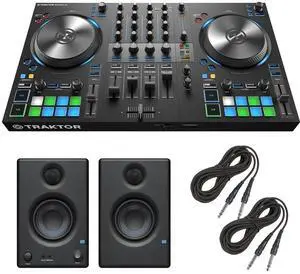 Native Instruments TRAKTOR KONTROL S3 + PreSonus Eris E3.5 3.5 2-Way 25W Nearfield Monitors (Pair) and Cables