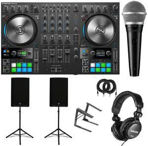 Native Instruments TRAKTOR KONTROL S4 MK3 + Mackie THUMP15A Powered 15 Loudspeaker Pair & Stands Packages