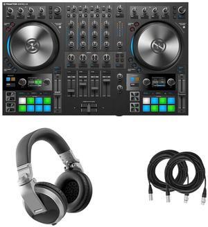 Native Instruments TRAKTOR KONTROL S4 MK3 + Pioneer DJ HDJ-X5 Over-Ear DJ Headphones (Silver) and Cables