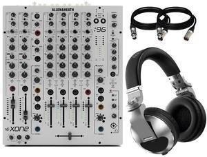 Allen & Heath XONE:96 Professional 6-Channel Analog DJ Mixer + Pioneer DJ HDJ-X10 Professional Over-Ear DJ Headphones (Silver) and Cables