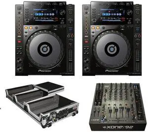 Allen & Heath XONE:92S Professional Six-Channel Club Install DJ Mixer + (2) Pioneer DJ CDJ-900NXS High-Resolution Pro-DJ Multi-Player (Black) and PROX XS-CDM2000WLT DJ FLIGHT COFFIN