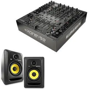 Allen & Heath XONE:92S Professional Six-Channel Club Install DJ Mixer + KRK RP5G3-NA Rokit 5 Generation 3 Powered Studio Monitor  Pair