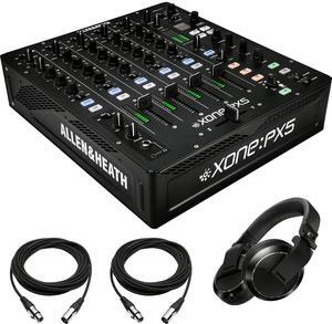 Allen & Heath XONE:PX5  4+1 Channel DJ Mixer with Soundcard + Pioneer DJ HDJ-X7 Professional Over-Ear DJ Headphones and Cables