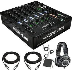 Allen & Heath XONE:PX5  4+1 Channel DJ Mixer with Soundcard + Audio-Technica ATH-M50X and Cables