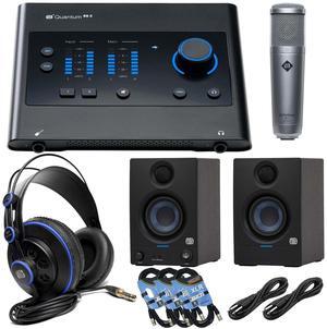 PreSonus Quantum ES 2 USB-C Audio Interface, Presonus E3.5, Presonus HD7, PreSonus PX-1, (3) XLR Cables, (2) 1/4 Cables Bundle