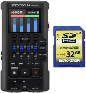 Zoom R4 MultiTrak SD Recorder, 32GB SD Card Bundle