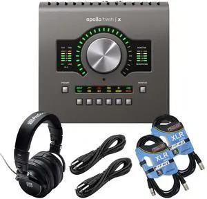 Universal Audio Apollo Twin X USB DUO Heritage Edition, (2) XLR Cables, (2) 1/4 Cable, Presonus HD9 Bundle