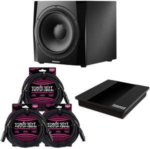 Dynaudio Acoustics 9S 300W 9.5 Active Sub, Sound Addicted P10 Pad, (3) ErnieBall XLR 25FT Bundle