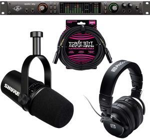 Universal Audio Apollo x8p, Shure MV7 Mic, Presonus HD9, ErnieBall XLR Cable Bundle