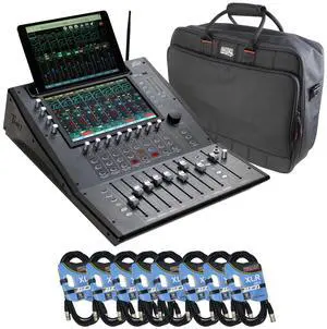 Peavey Aureus 28-channel Digital Mixer, Gator G-MIXERBAG-2118, (8) XLR Cable Bundle