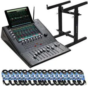 Peavey Aureus 28-channel Digital Mixer, Mixer Stand RXS20, (16) XLR Cables Bundle