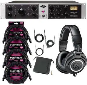 Universal Audio 6176 Vintage Tube Channel, (4) ErnieBall XLR 25FT, Audio Technica ATH-M50X Bundle