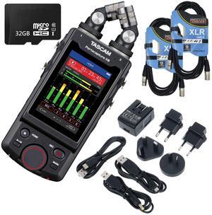 TASCAM Portacapture X8 Multi-recorder, TASCAM PS-P520U, (2) XLR Cables, 32GB MicroSD Card Bundle