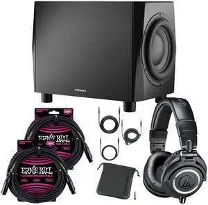 Dynaudio Acoustics 18S  Active Subwoofer (500W), Audio Technica ATH-M50X, (2) EarnieBall XLR 25FT Bundle