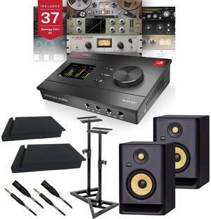 Antelope Zen Q Synergy Core Thunderbolt 3 Audio Interface, (2) KRK RP5G4 Monitor, Monitor Stands, (2) Mogami XLR/1/4, Pads Bundle