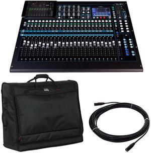 Allen & Heath Qu-24C Digital Mixer, Gator G-MIXERBAG-2621, 50FT Ethercon Cable Bundle