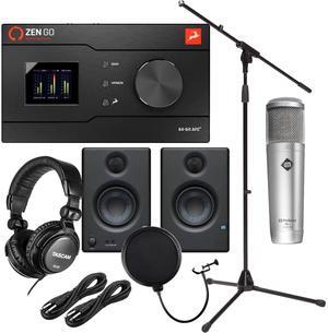 Antelope Zen Go Synergy Core Audio Interface, Presonus PX-1, Presonus Eris3.5, (2) 1/4 Cables, POP Filter, Mic Stand, Tascam TH02 Bundle